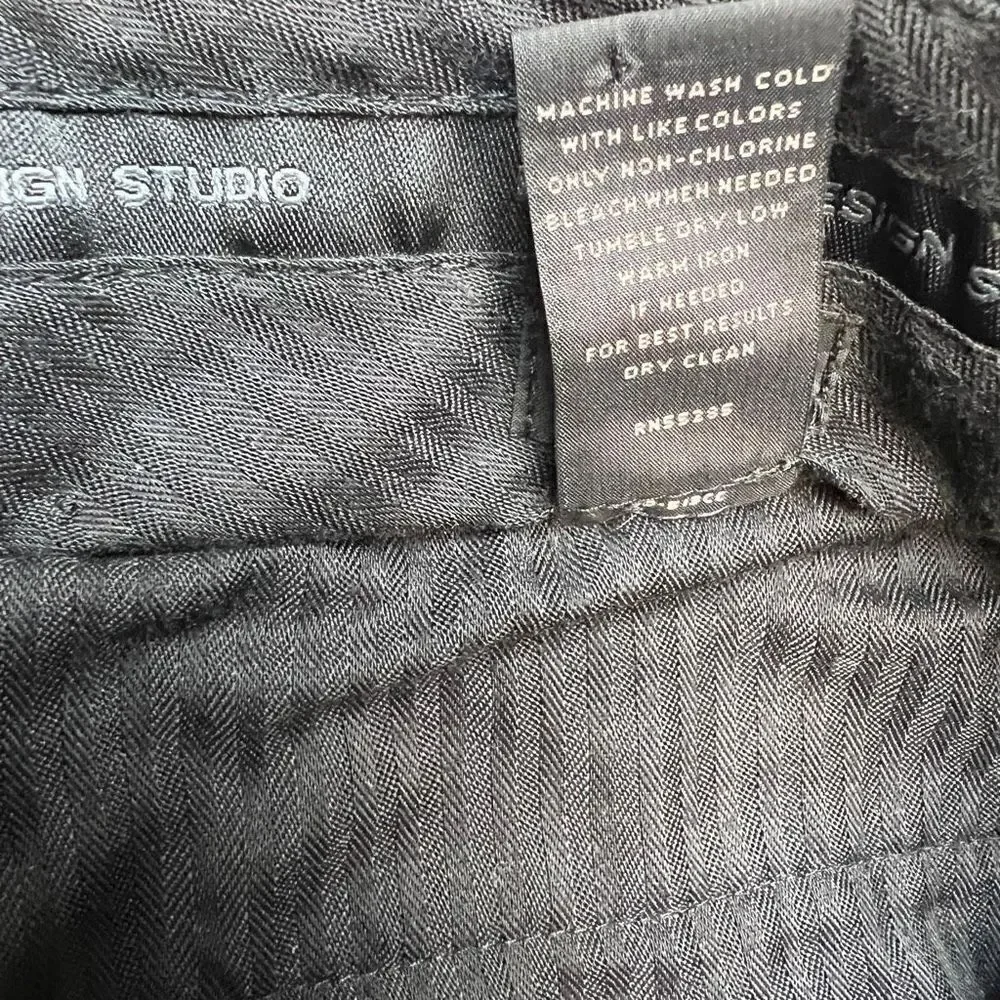 Express Design Studio Men's Straight Leg Producer Dress Pants Black Size 34/32
